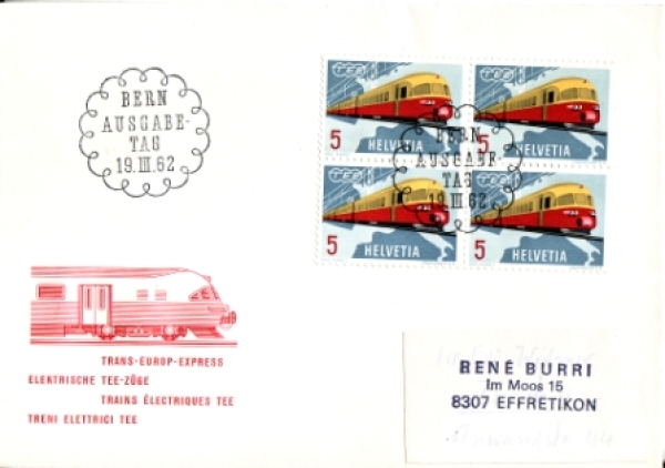 CH FDC 0747 (Viererblock) 1962 03 003 ●